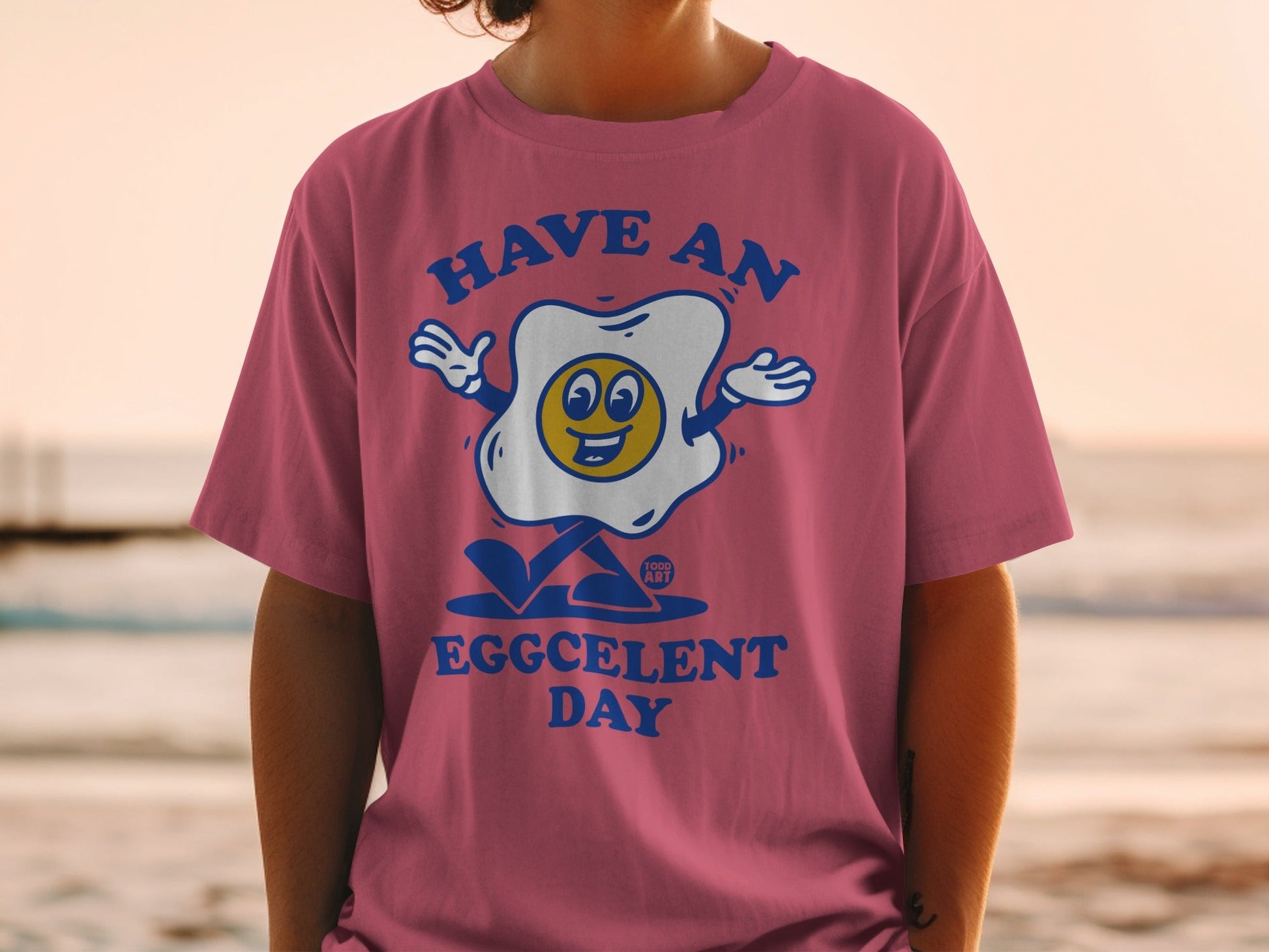Have an Eggcellent Day Cartoon Egg Graphic T-Shirt