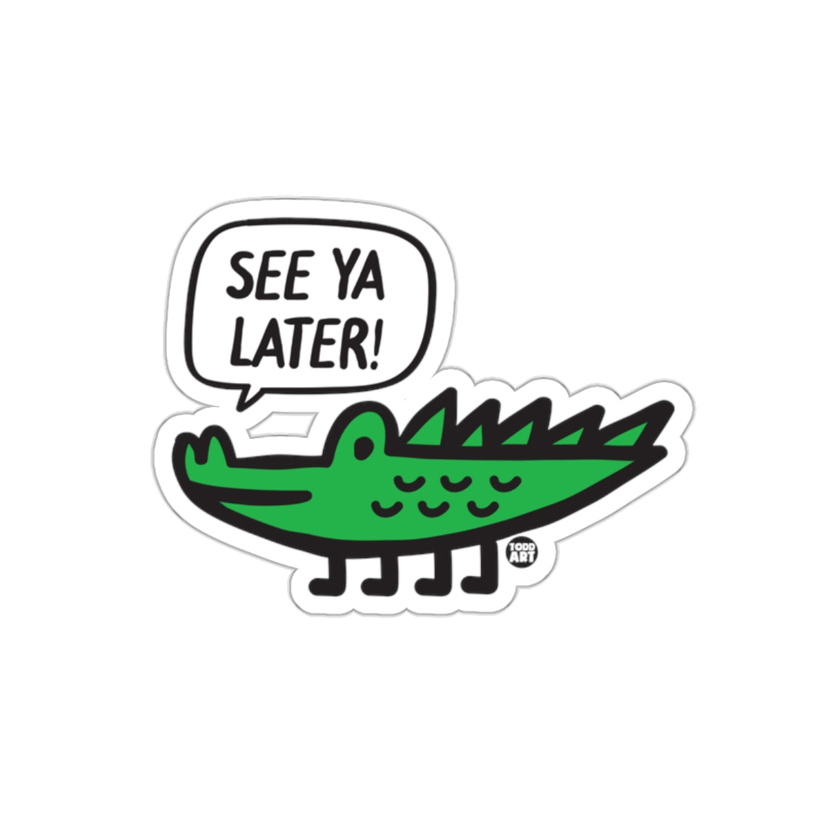 See Ya Later Green Cartoon Crocodile Funny sticker