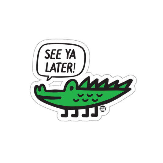 See Ya Later Green Cartoon Crocodile Funny sticker
