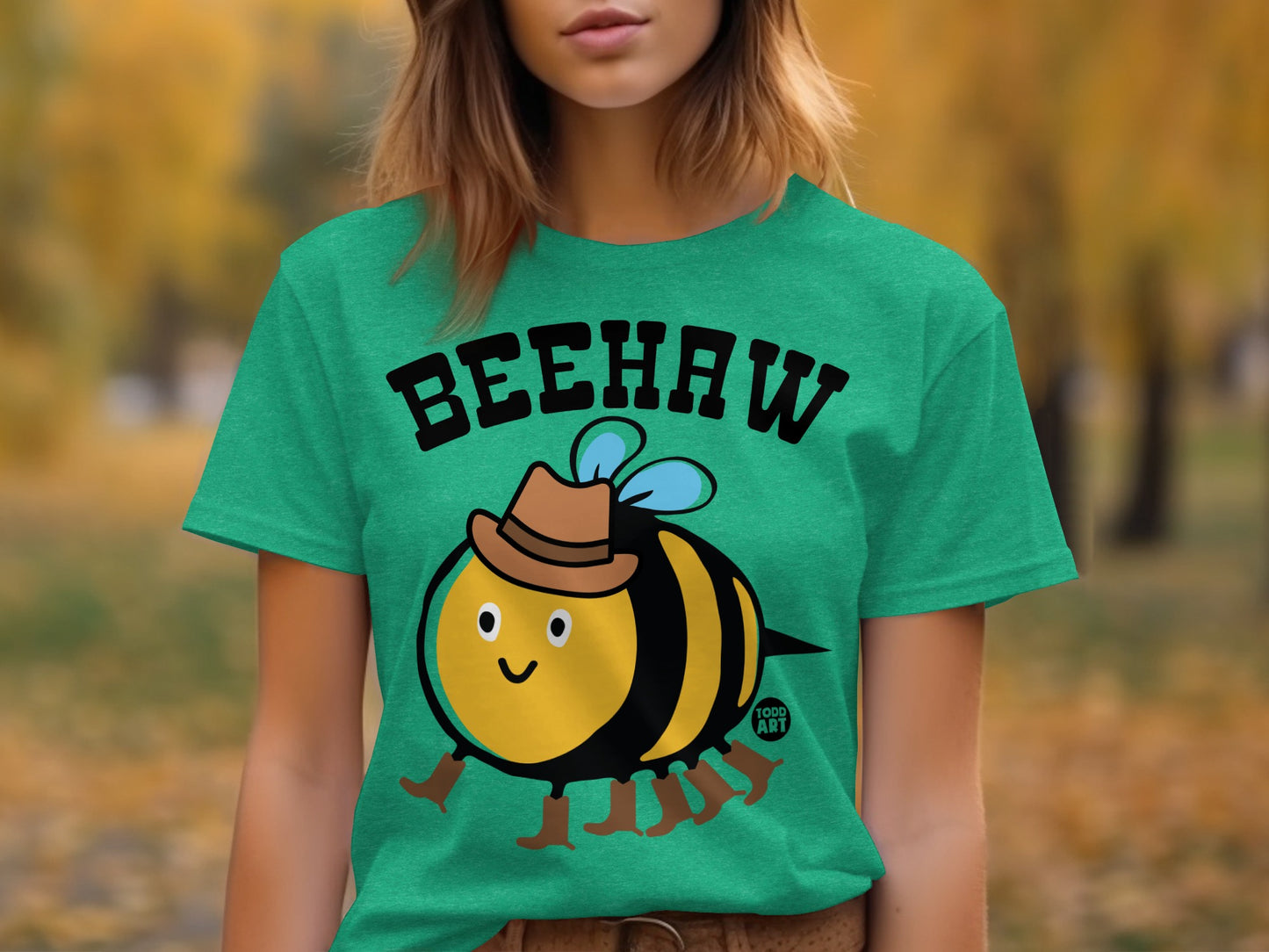 Beehaw Cute Cartoon Bee Character Graphic T-shirt