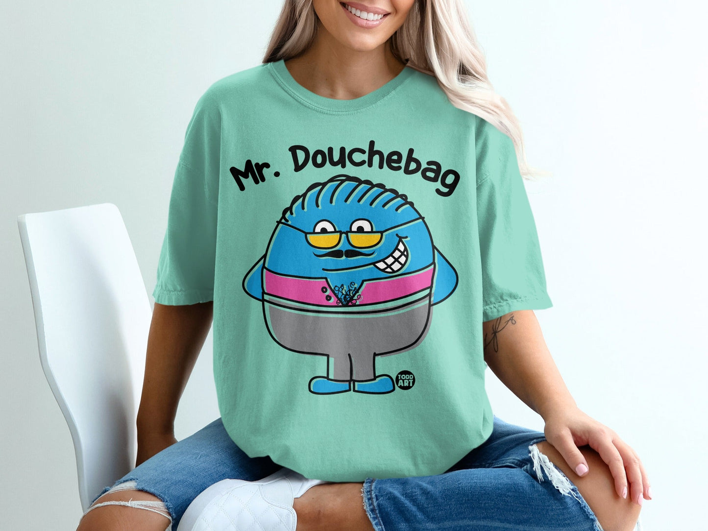 Mr. Douchebag Cartoon Character Design T-Shirt