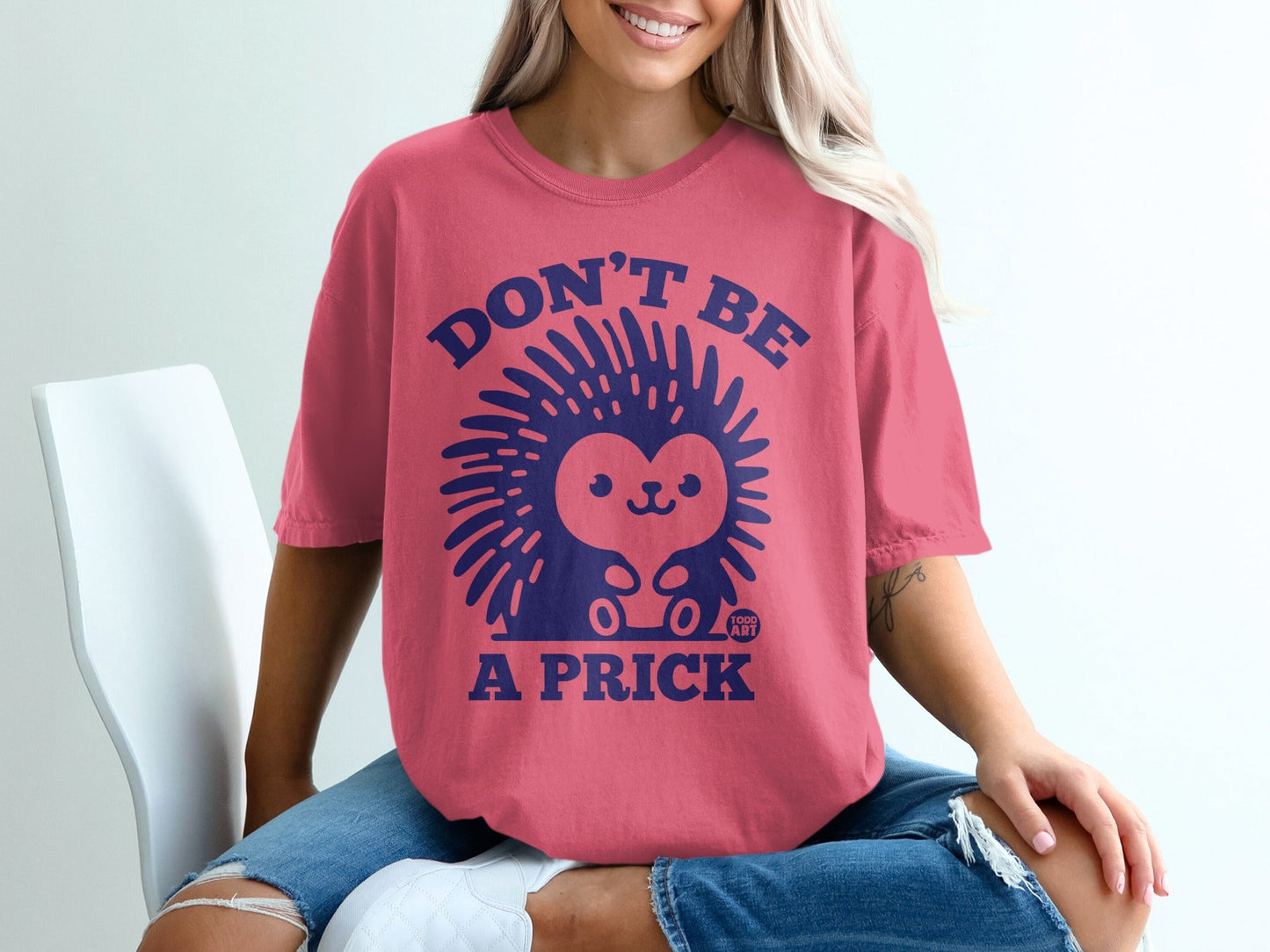 Don't Be A Prick Hedgehog Graphic Tee Shirt