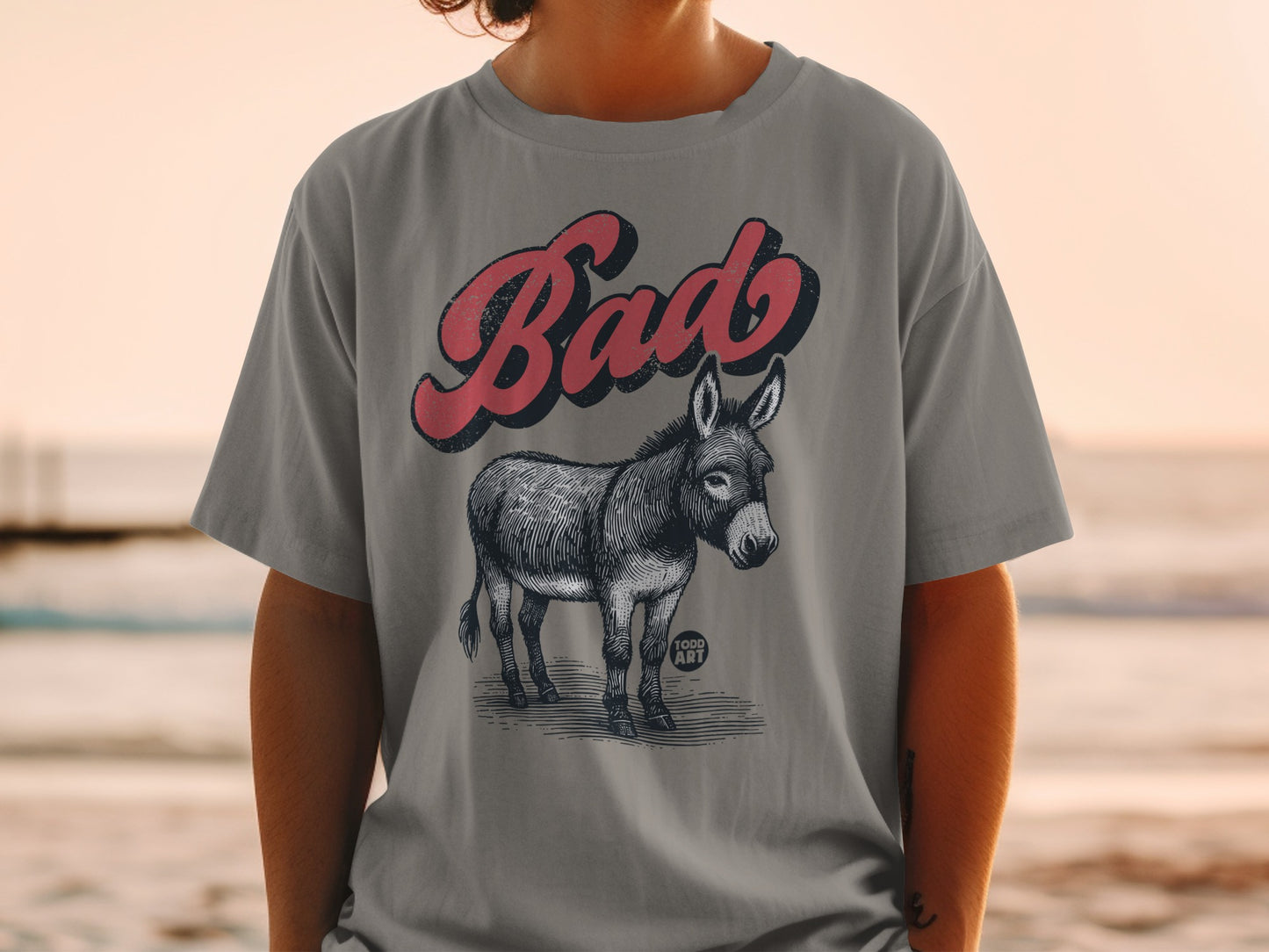 Bad Donkey Graphic T-Shirt with Retro Style Design