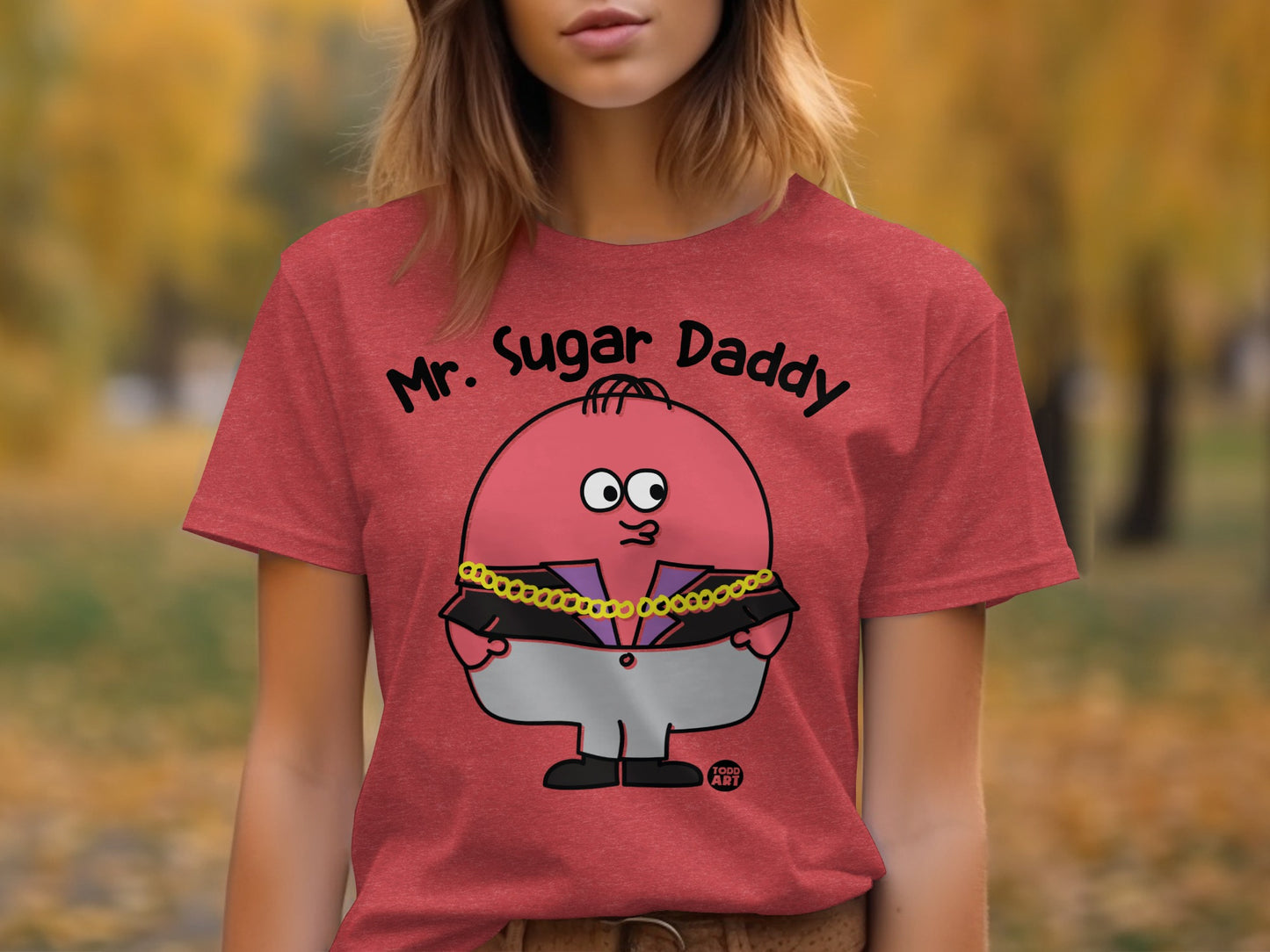 Mr. Sugar Daddy Graphic Tee Fun Cartoon Character Apparel
