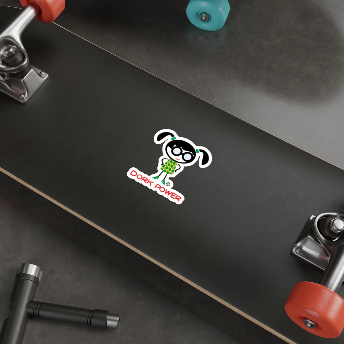 Dork Power Cartoon Character Sticker for Skateboard Decor
