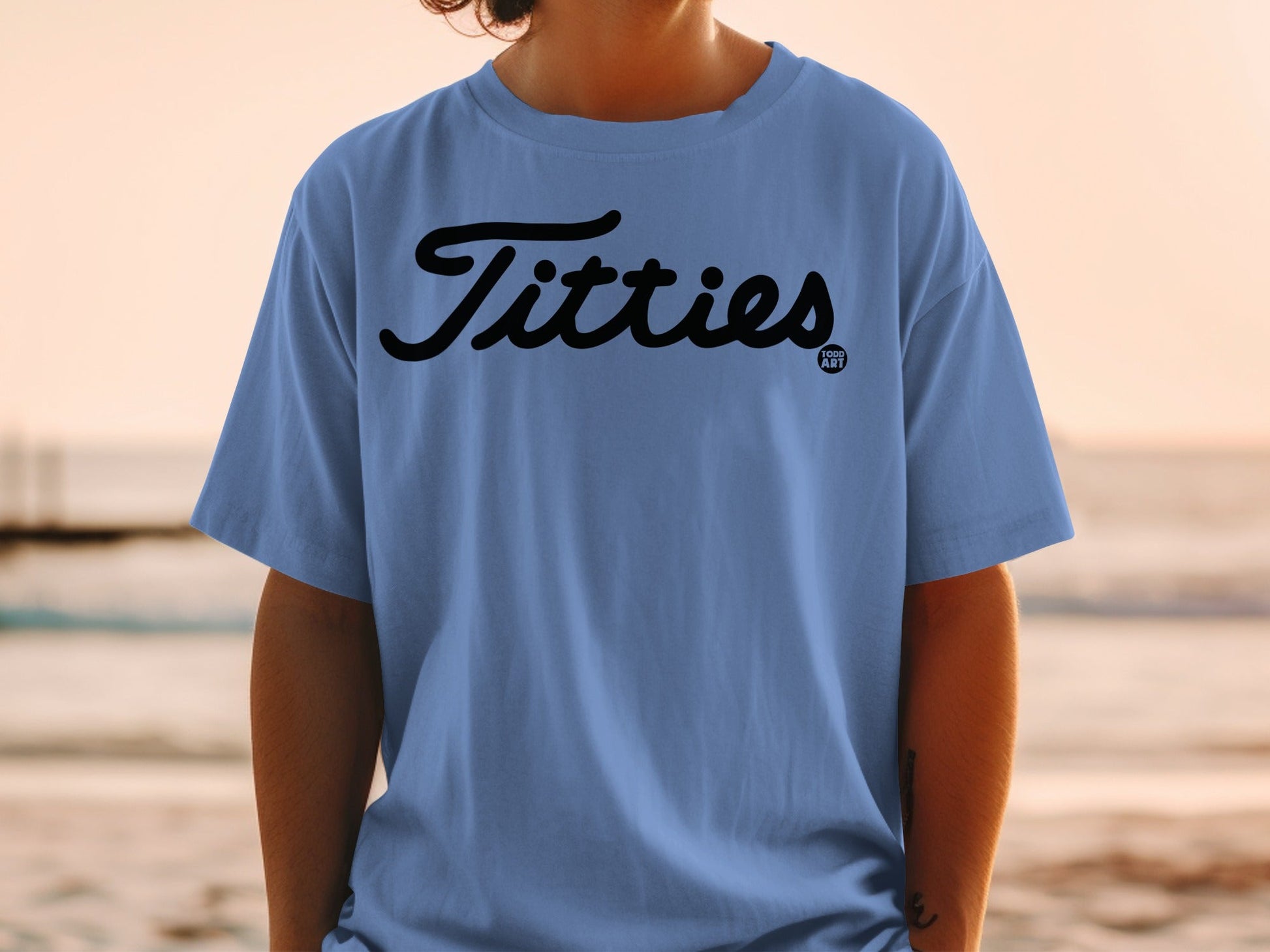 Bold Statement Blue Graphic Todd ART T-shirt Design