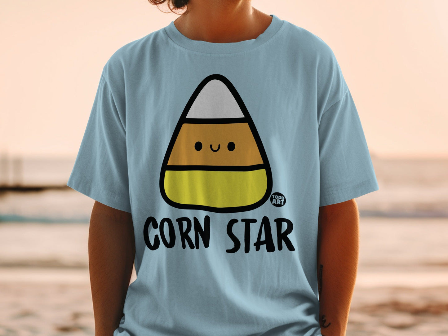 Corn Star Fun Cute Candy Design T-shirt for Halloween