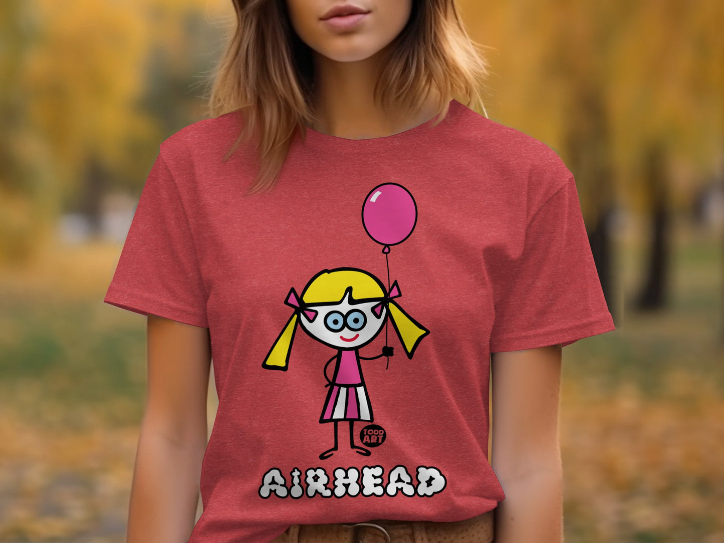Cute Airhead Graphic T-shirt With Girl Cartoon Design