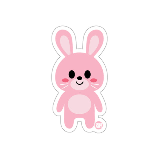 Cute Pink Bunny with Whiskers Design Sticker