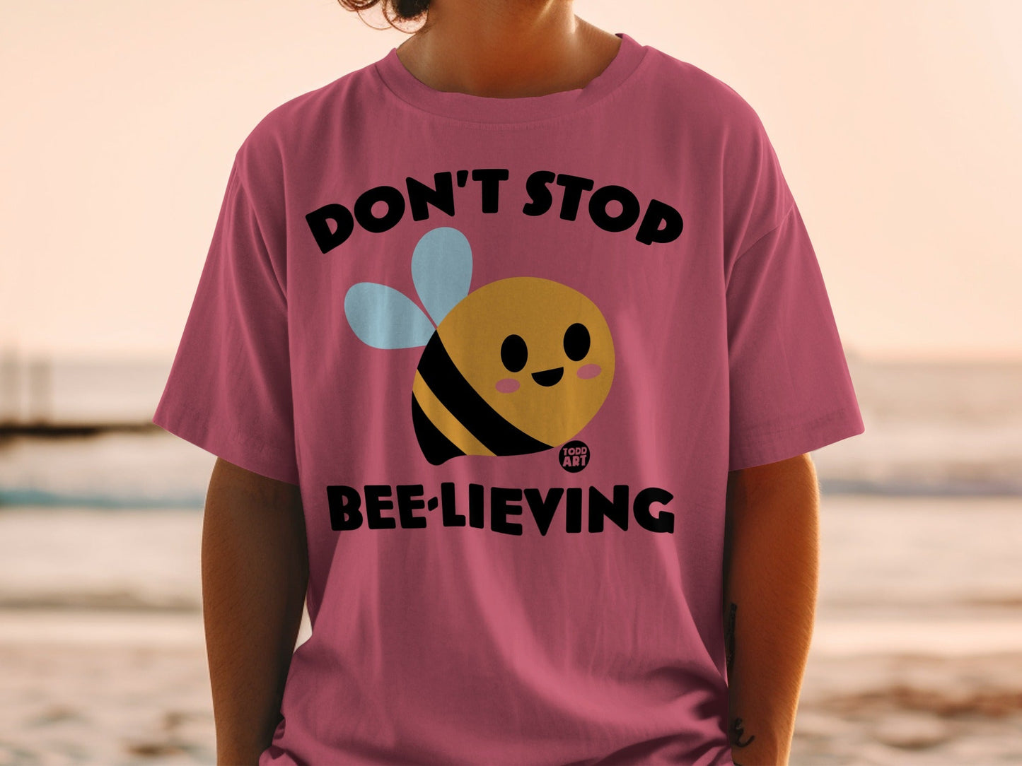 Cute Bee Don't Stop Bee-lieving Motivational T-shirt