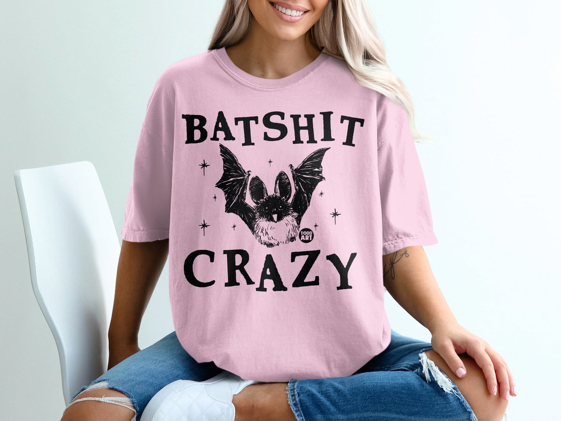 Batshit Crazy Graphic Tee Fun Casual Wear Shirt