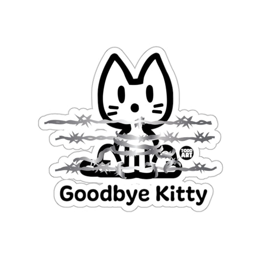 Goodbye Kitty Barbed Wire Art Sticker for Sale