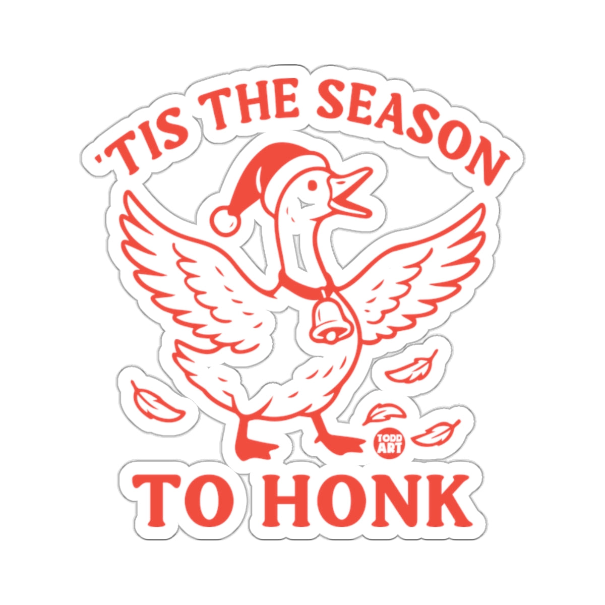 TIS THE SEASON TO HONK Santa Goose festive red design 