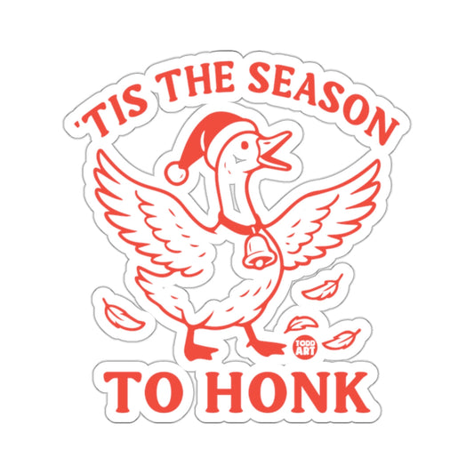 TIS THE SEASON TO HONK Santa Goose festive red design 