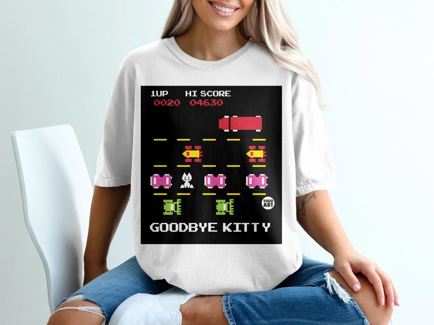 Goodbye Kitty Retro Game Graphic Tee