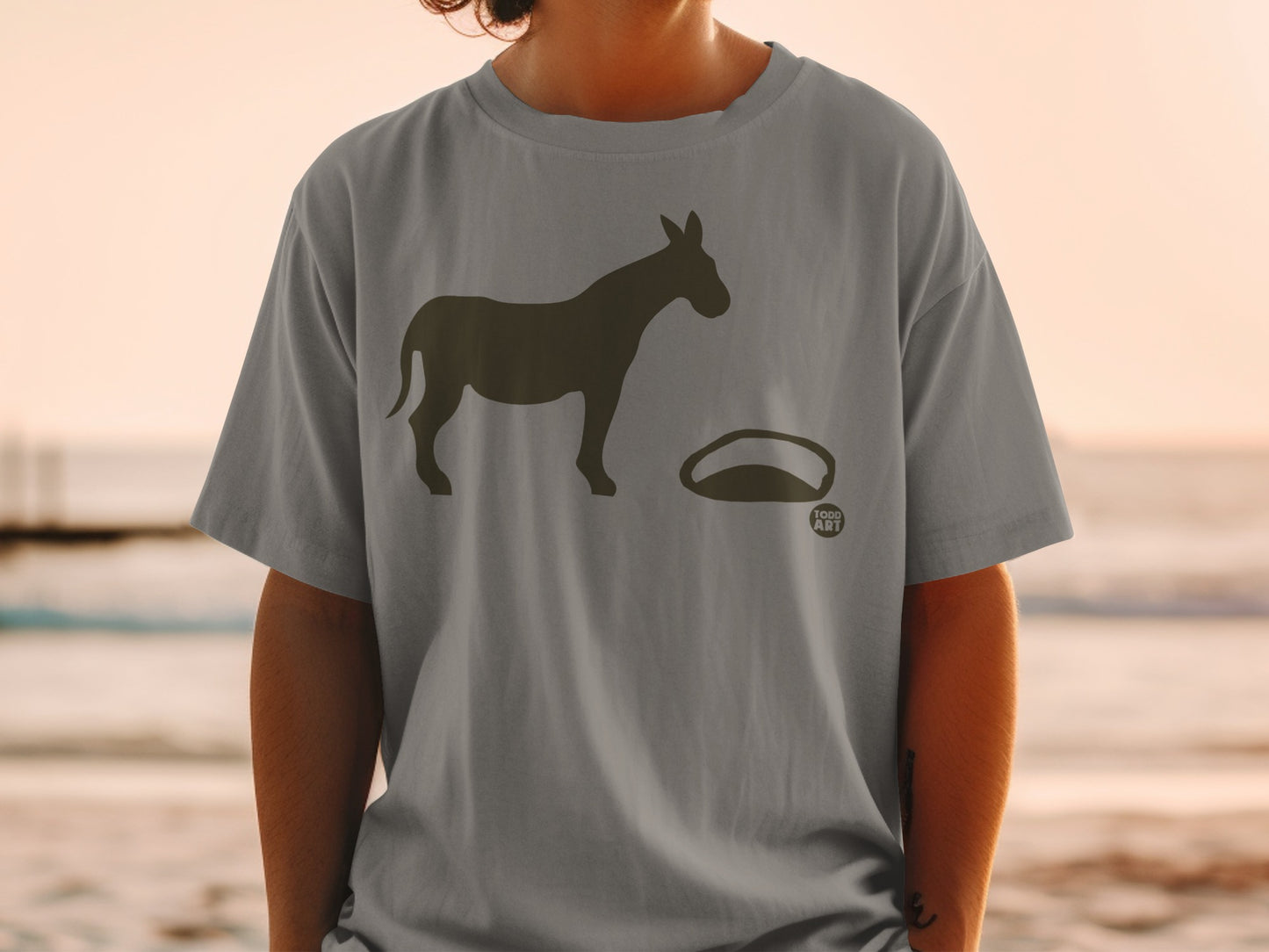 Unique Graphic Donkey and Doughnut T-Shirt Product
