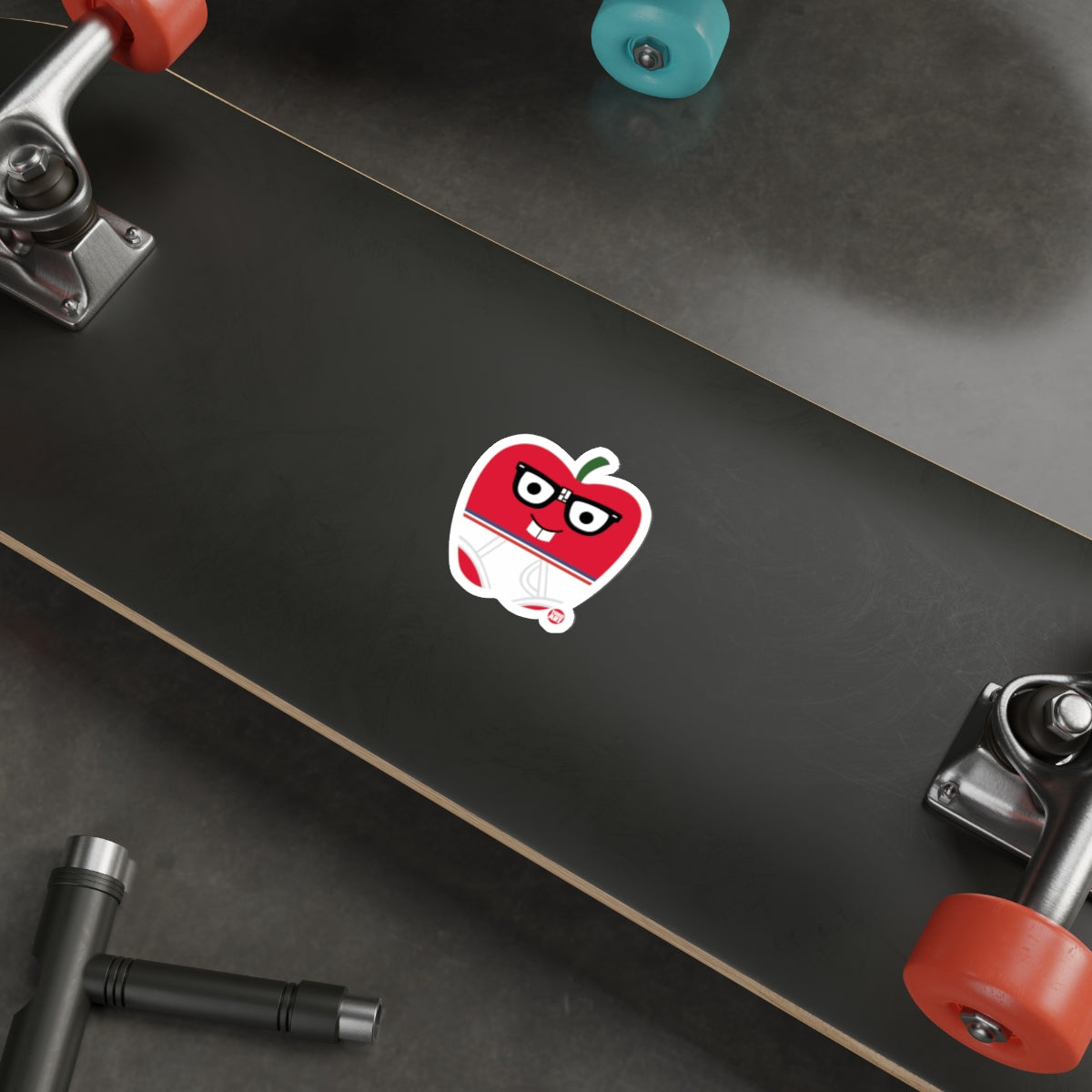 Adorable Cartoon Red Apple Character Sticker