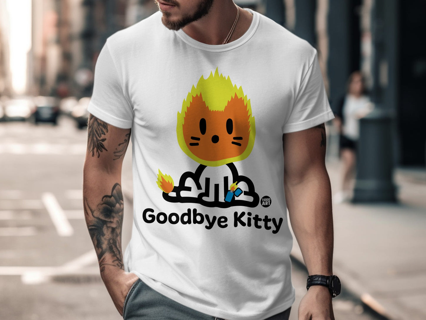 Goodbye Kitty Unique Graphic Tee Shirt Design