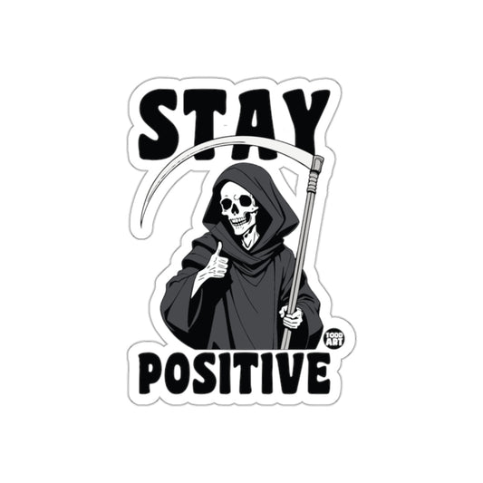 Stay Positive Grim Reaper Thumbs Up Design sticker