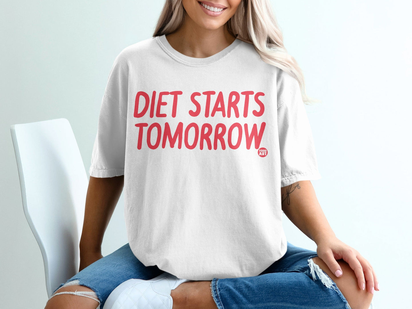 Diet Starts Tomorrow Graphic T-Shirt Casual Wear