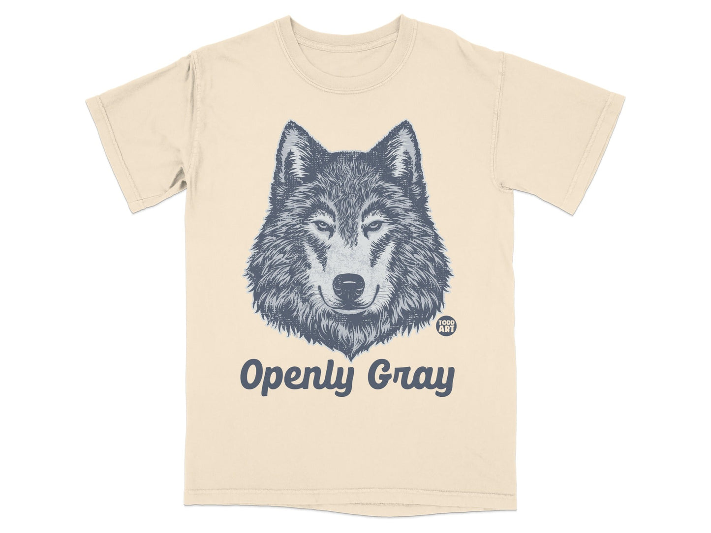 Openly Gray Wolf Design Graphic Tee Shirt