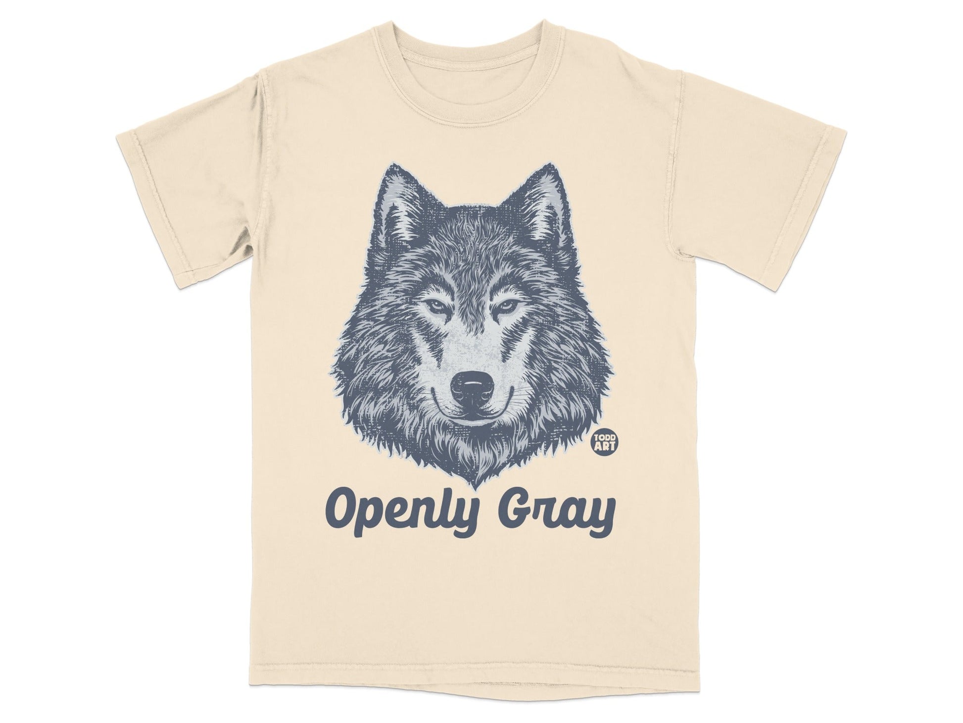 Openly Gray Wolf Design Graphic Tee Shirt