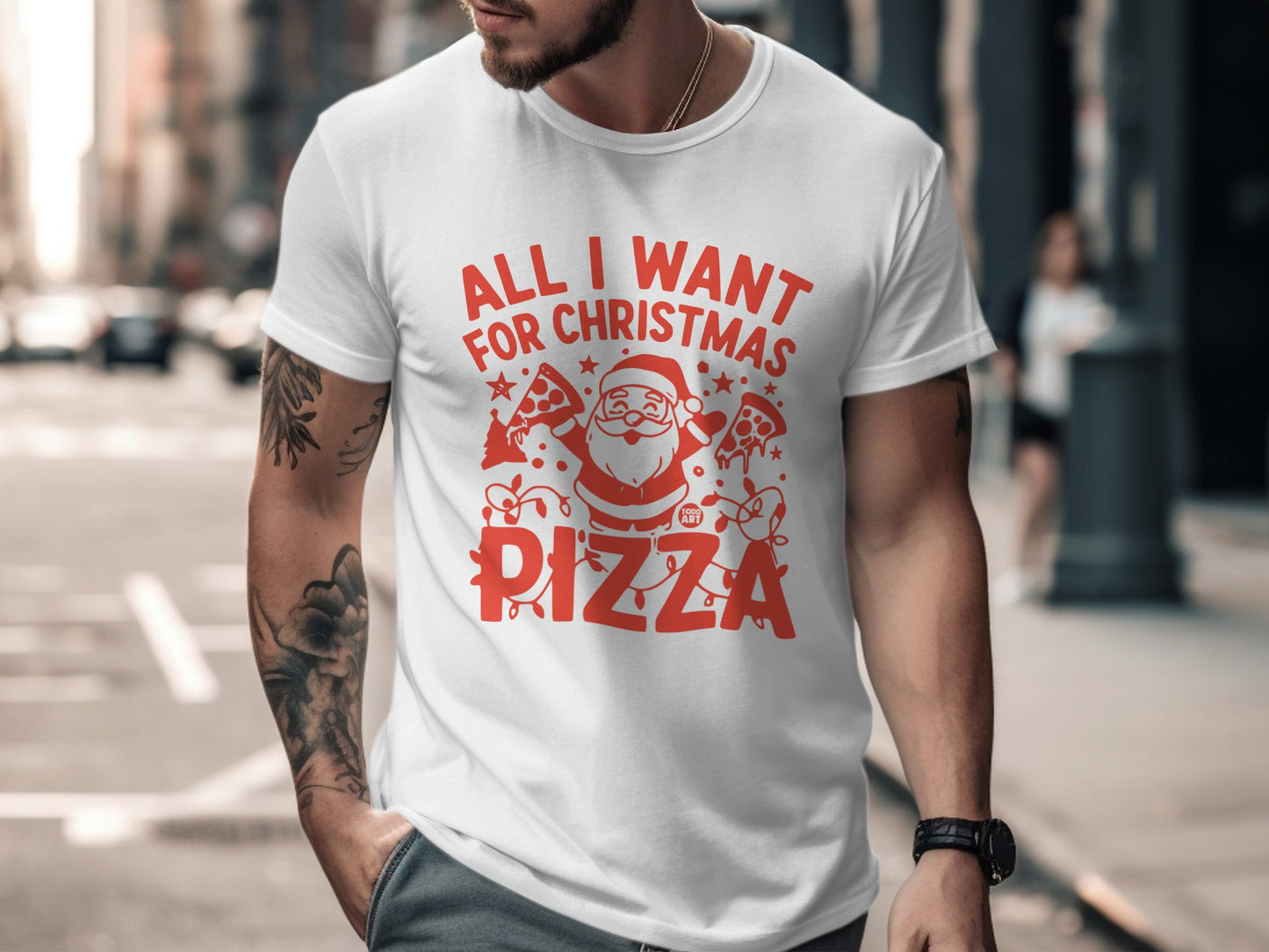 All I Want For Christmas Is Pizza Shirt