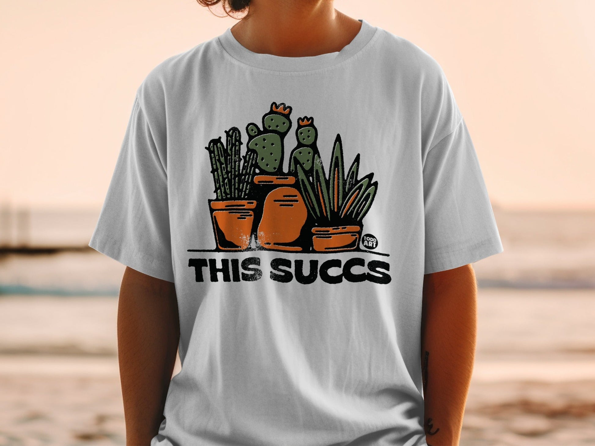 This Succc Cactus Design Funny Graphic Tee Shirt