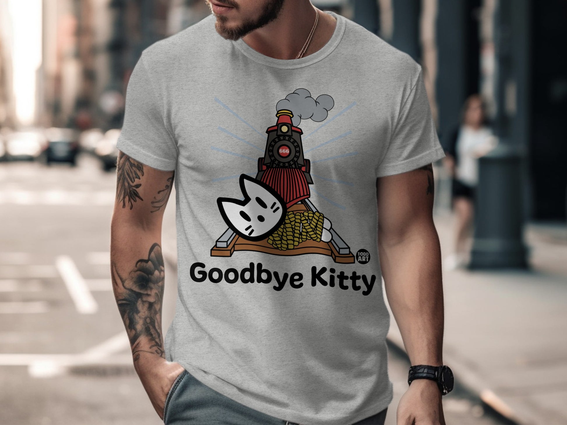 Goodbye Kitty Graphic Tee with Unique Art Design