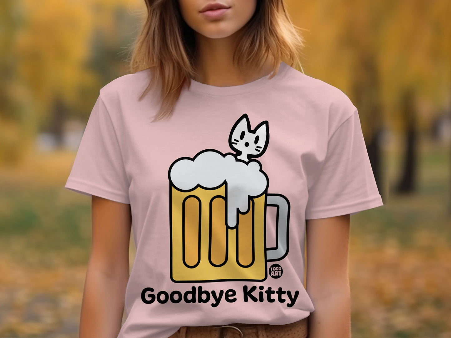 Goodbye Kitty Illustrated T-shirt