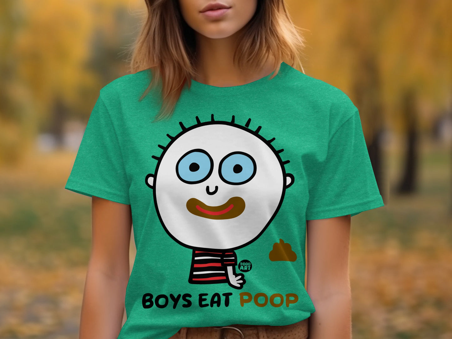 Humorous Boys Eat Poop T-Shirt With Funny Design