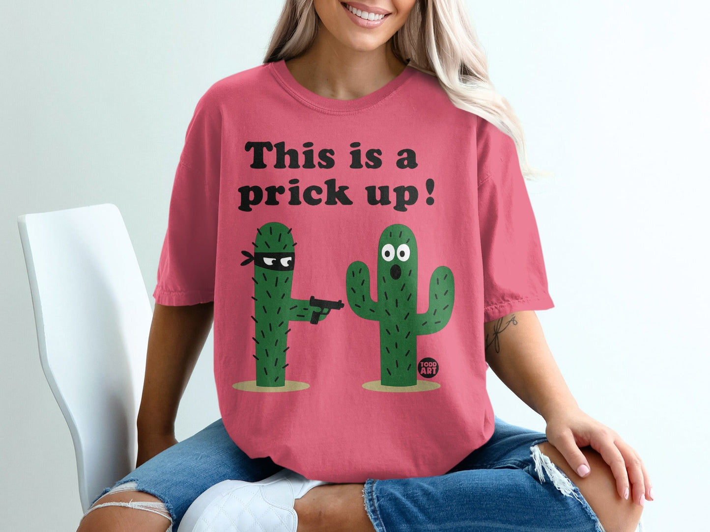 This is a Prick Up Cactus Graphic T-Shirt
