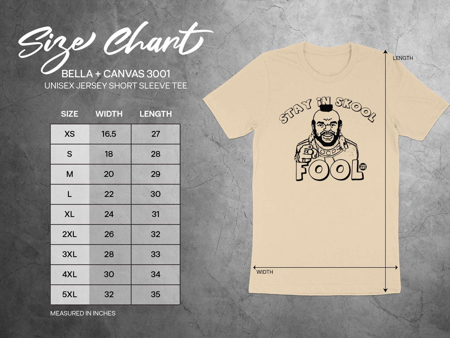 Stay in Skool Fool Bella Canvas 3001 T-Shirt Unisex