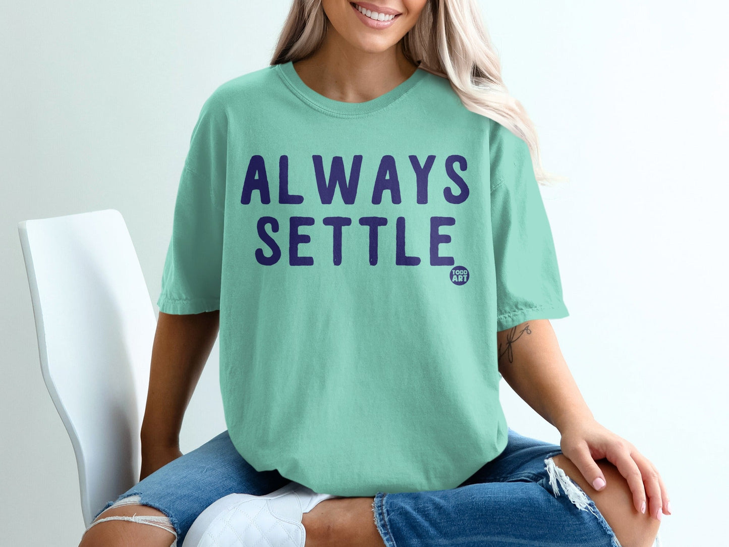 Always Settle Graphic Tee Ideal for Casual Wear