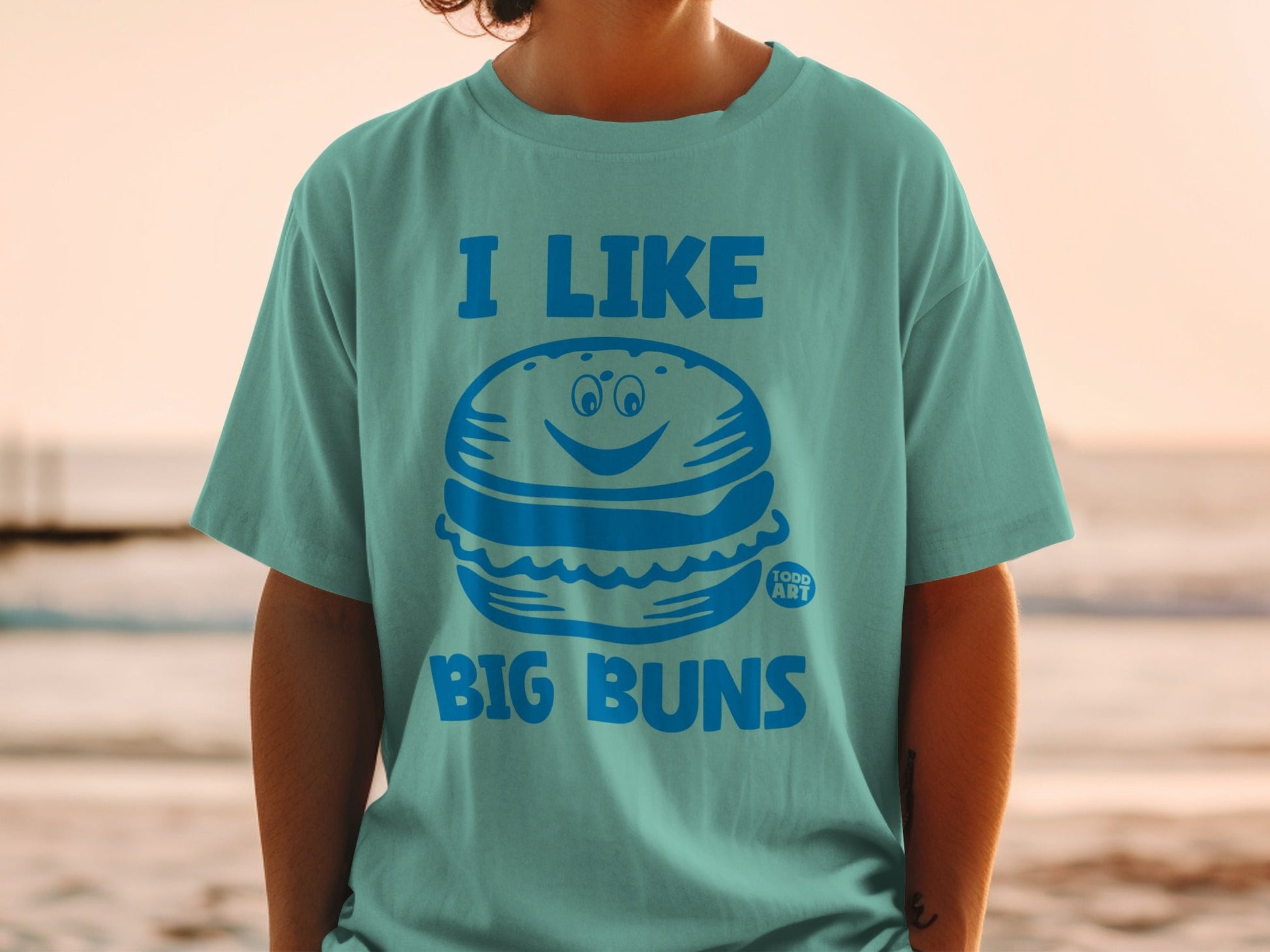 I Like Big Buns Funny Burger Graphic Tee Shirt