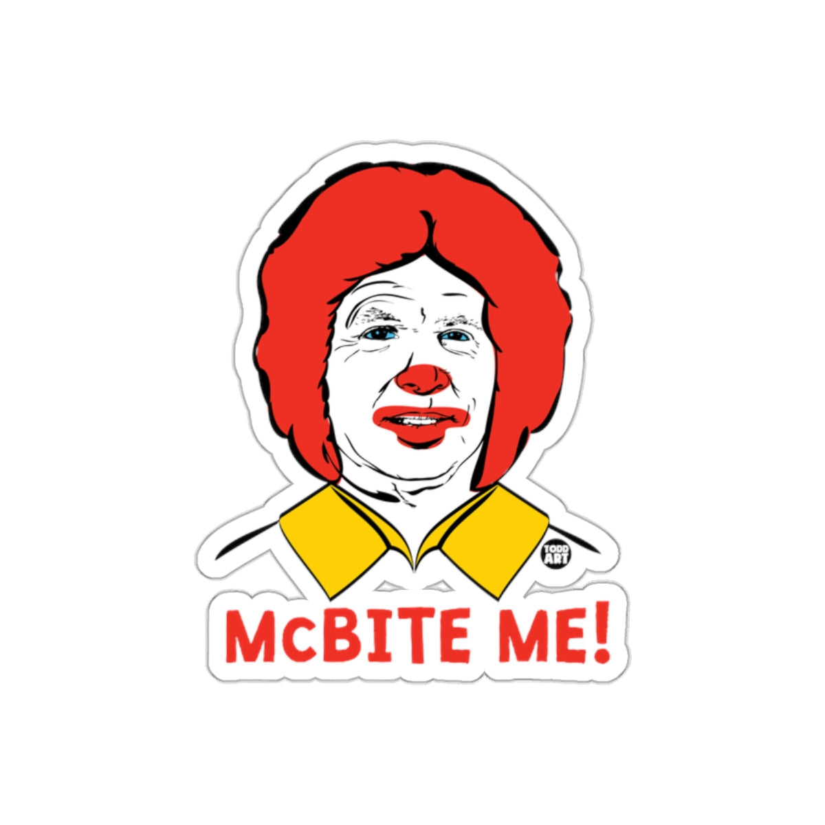 McBite Me Portrait Parody Illustration Based on Trump sticker