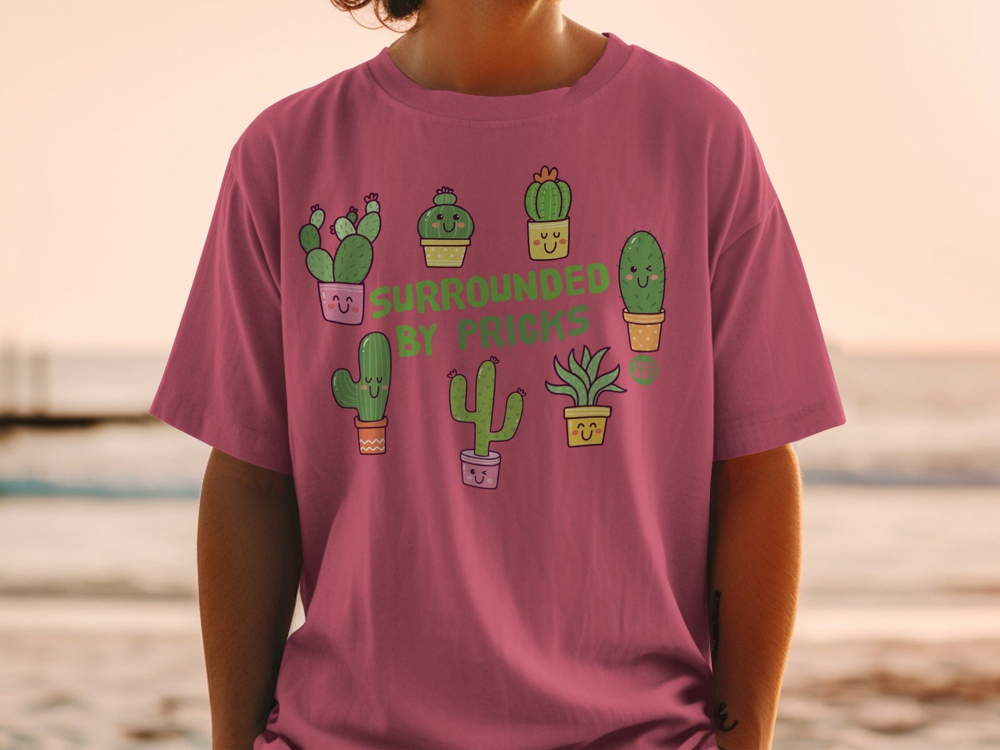 Surrounded by Pricks Cute Cactus Graphic T-Shirt