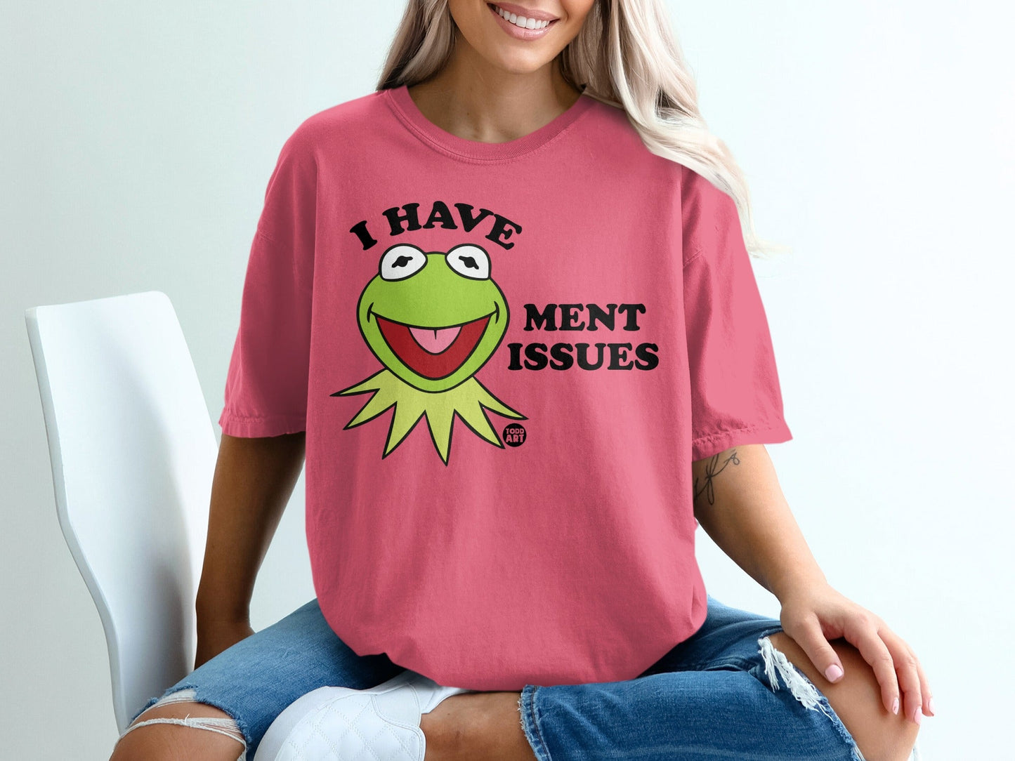 Kermit the Frog t-shirt with text "I HAVE MENT ISSUES".