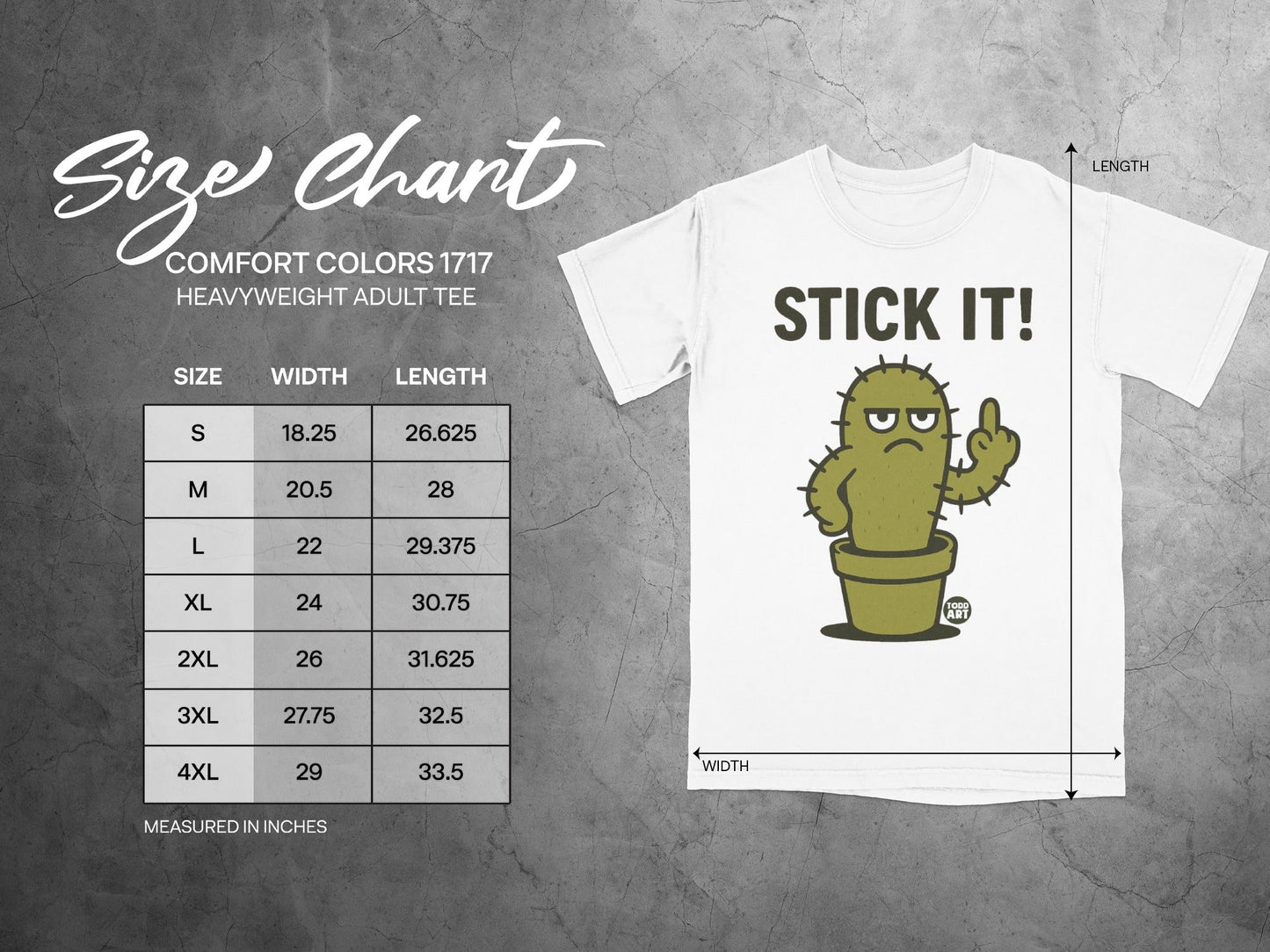 Stick It Cactus Graphic Comfort Colors 1717 Heavyweight Tee