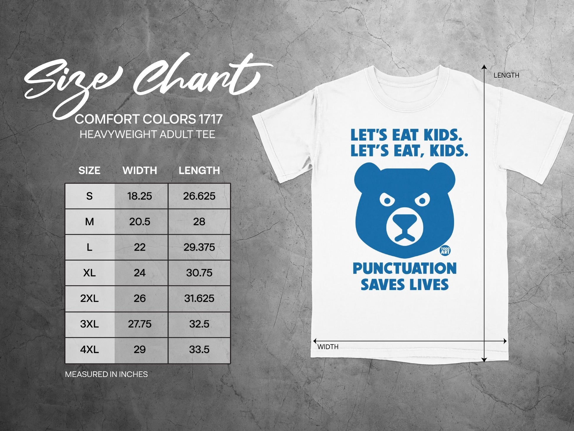 Let's Eat Kids Punctuation Saves Lives Adult Tee