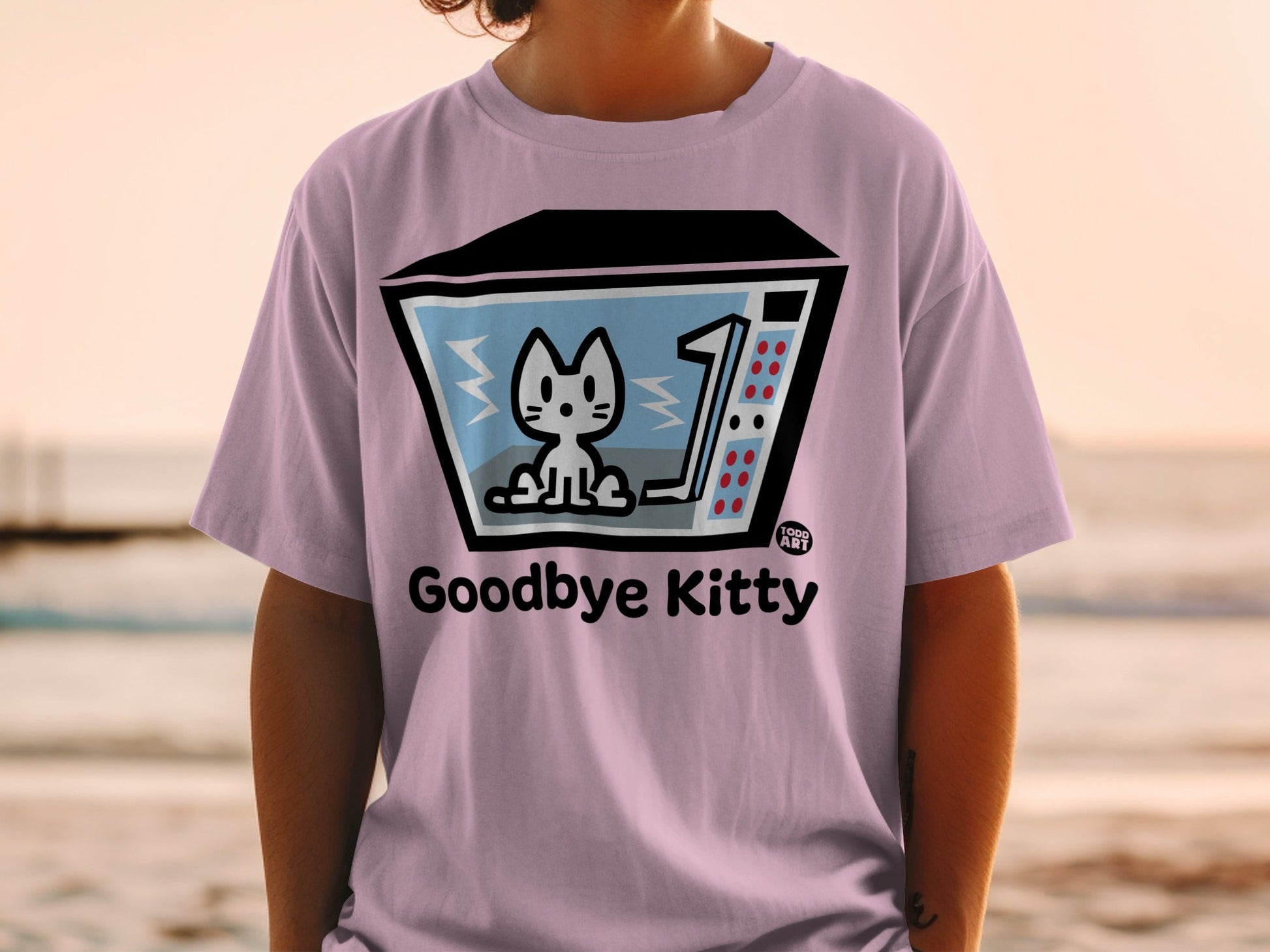 Goodbye Kitty Cartoon Graphic Tee for Casual Wear