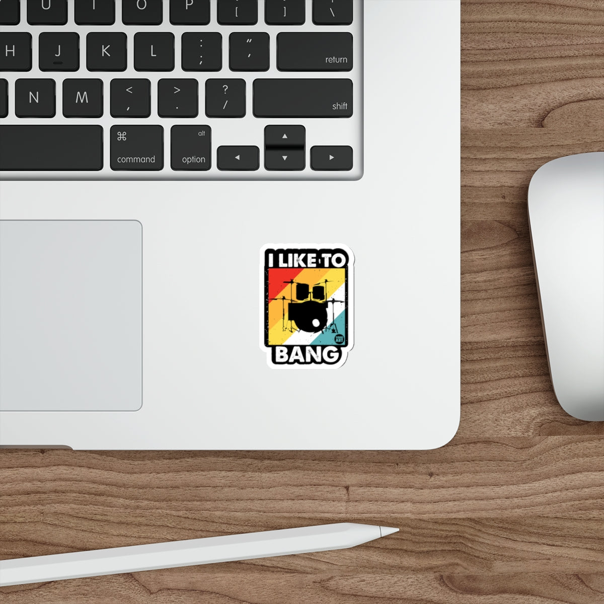 I Like To Bang Drum Set Music Retro Design Sticker 