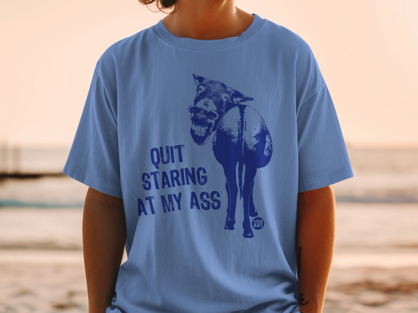 Quit Staring At My Ass Funny Graphic T-shirt