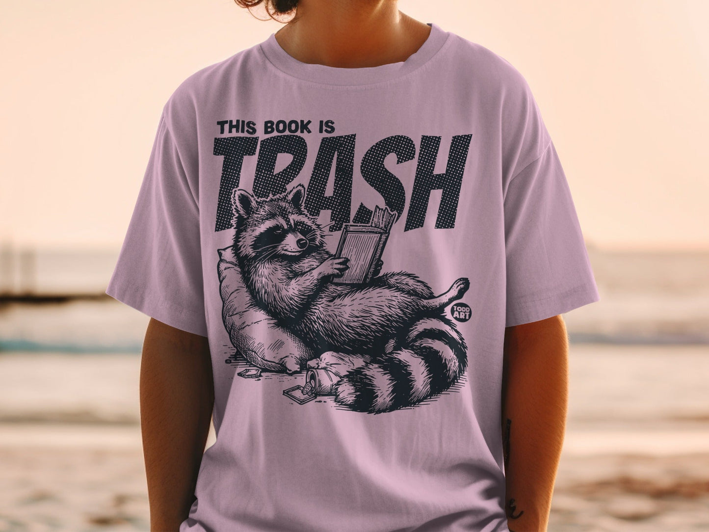 This Book Is Trash Funny Raccoon Graphic T-Shirt