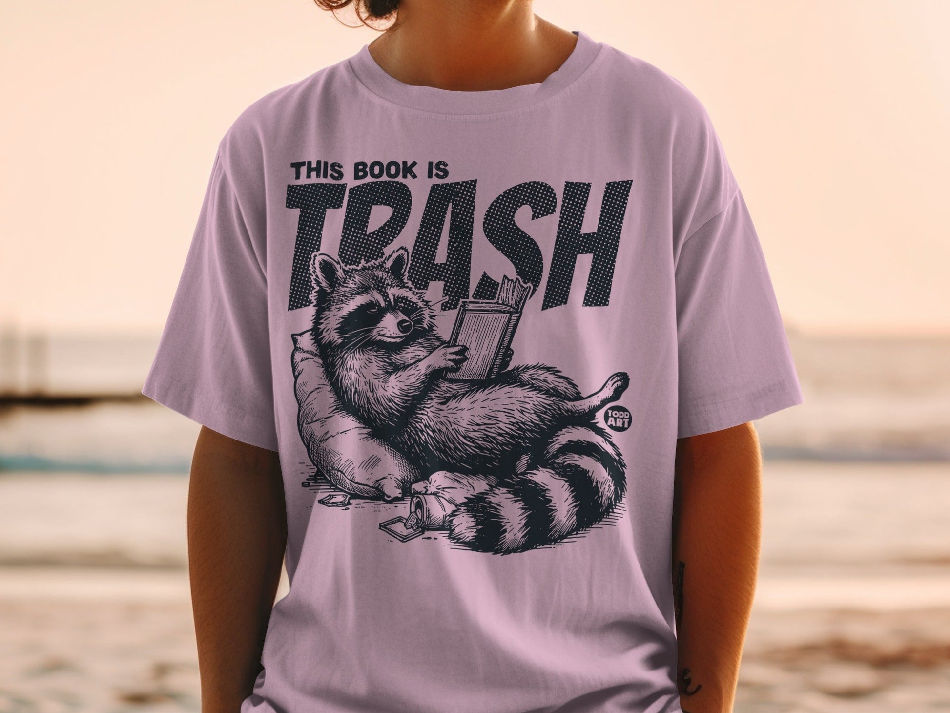 This Book Is Trash Funny Raccoon Graphic T-Shirt