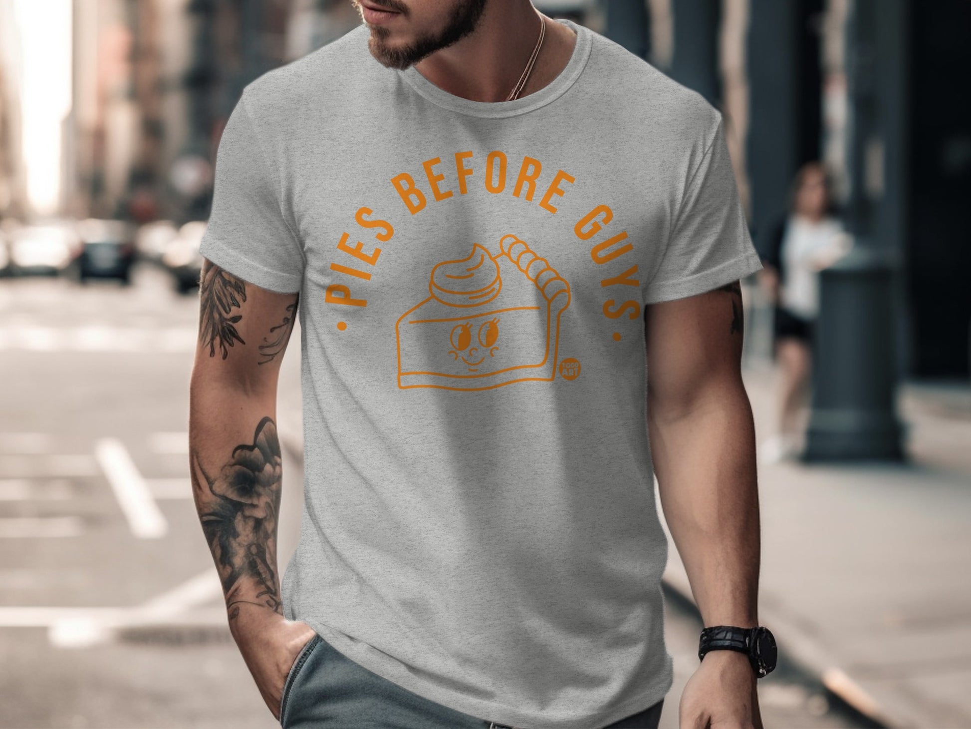 Pies Before Guys Funny Graphic Tee Shirt for Men