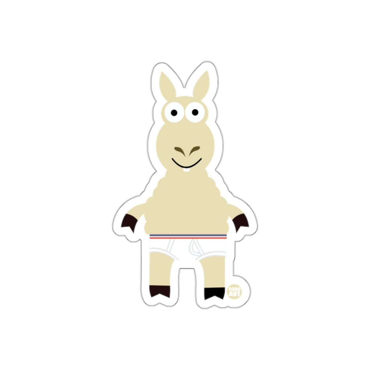 Cute Cartoon Llama Character with Big Eyes Sticker