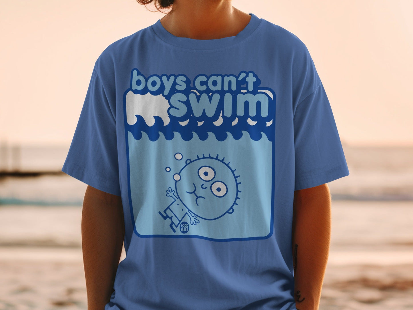 Boys Can't Swim Graphic T-Shirt Fun Summer Tee
