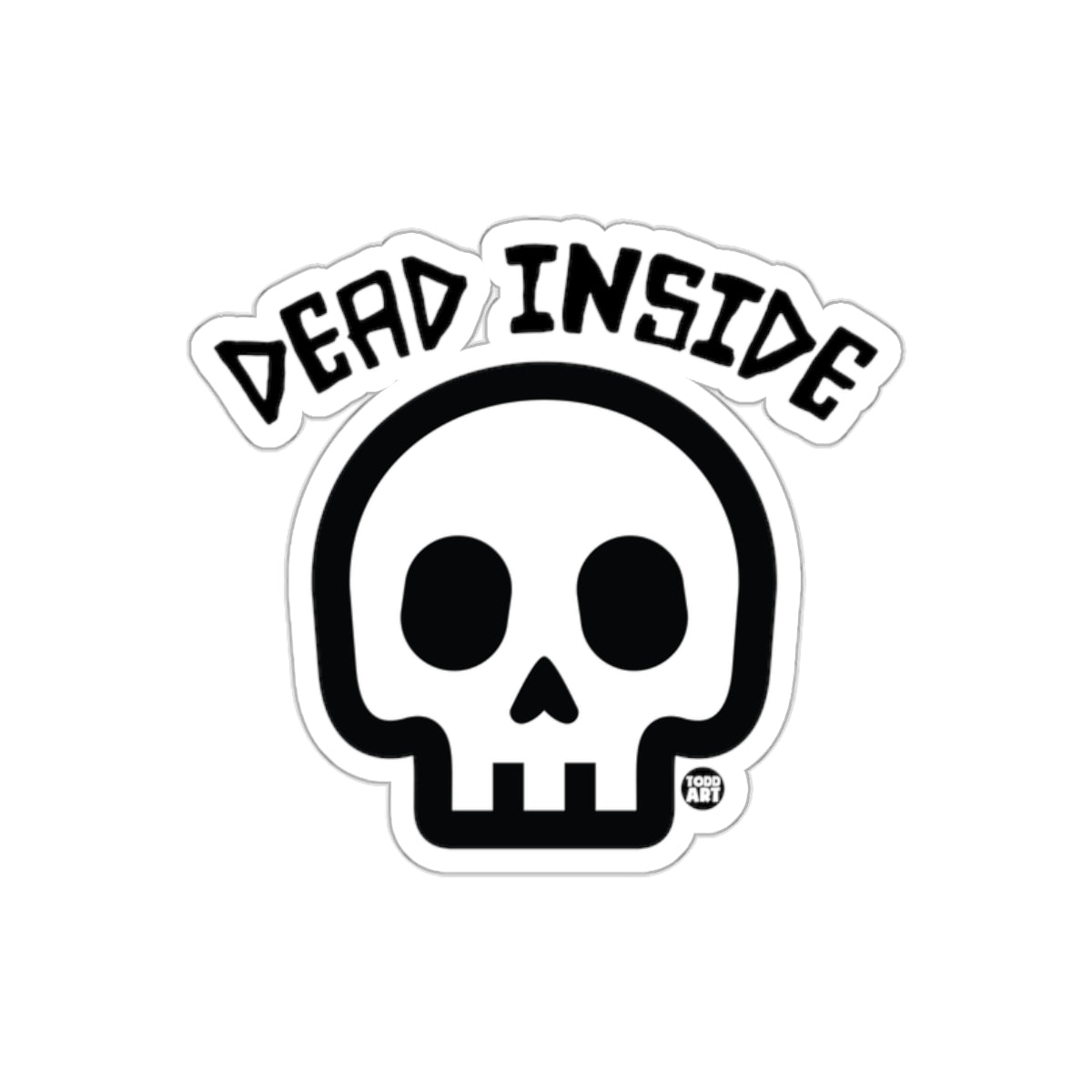 Dead Inside Skull Design from Todd Art Black sticker