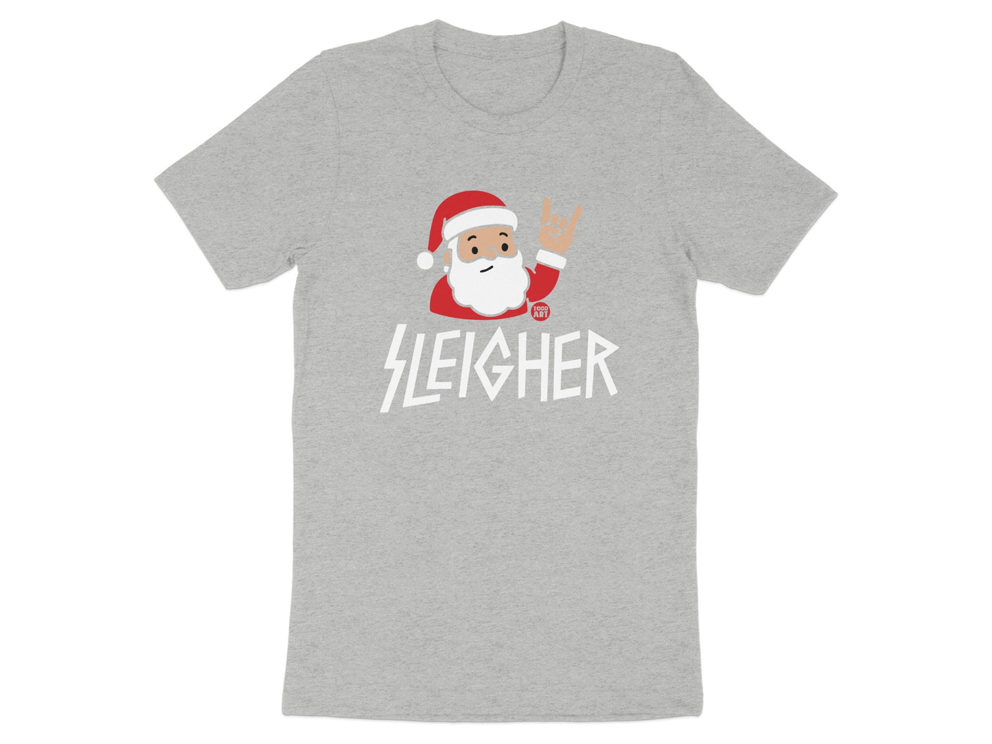Santa Sleigher Rock Theme Cool Christmas T-Shirt